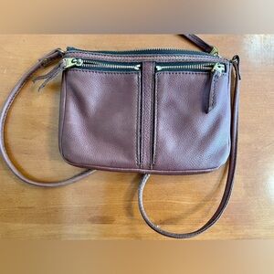 Fossil Brown Leather Crossbody Bag